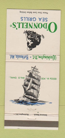 Matchbook Cover - O'Donnell's Sea Grill Washington DC Bethesda MD #1 30 Strike