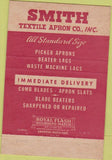Matchbook Cover - Smith Textile Apron Co Gastonia NC 40 Strike