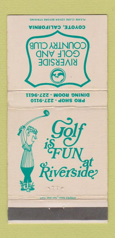 Matchbook Cover - Riverside Golf and Country Club Coyote CA WEAR 30 Strike