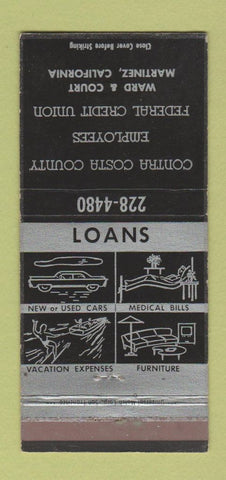 Matchbook Cover - Contra Costa Employees Credit Union Martinez CA 30 Strike