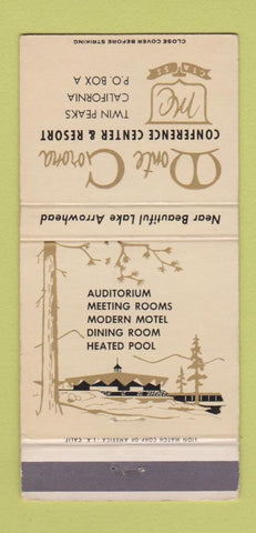 Matchbook Cover - Monte Corona Resort Twin Peaks CA 30 Strike