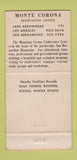 Matchbook Cover - Monte Corona Resort Twin Peaks CA 30 Strike