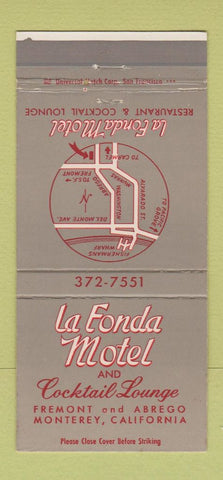Matchbook Cover - La Fonda Motel Monterey CA 30 Strike