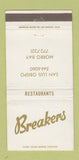 Matchbook Cover Breakers Restaurant Morro Bay San Luis Obispo CA WEAR 30 Strike