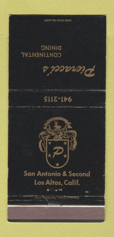 Matchbook Cover - Pieracci's Restaurant Los Altos CA 30 Strike
