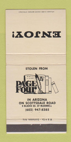 Matchbook Cover - Page Four Scottsdale AZ 30 Strike