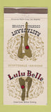 Matchbook Cover - Lulu Belle Restaurant Scottsdale AZ WEAR 30 Strike