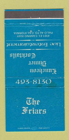 Matchbook Cover - The Friars Restaurant Palo Alto CA WEAR 30 Strike