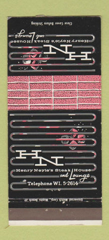 Matchbook Cover - Henry Neyle's Steak House  North Miami Beach FL WORN 30 Strike