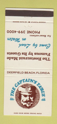 Matchbook Cover - Captain's Table Deerfield Beach FL 30 Strike