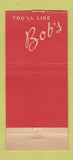 Matchbook Cover - Bob's Restaurant Boca Raton FL 30 Stick