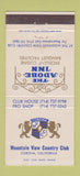 Matchbook Cover - Mountain View Country Club Corona CA Adobe Inn 30 Strike