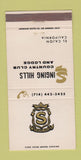 Matchbook Cover - Singing Hills Country Club El Cajon CA #1 30 Strike