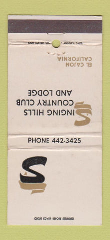 Matchbook Cover - Singing Hills Country Club El Cajon CA WEAR #2 30 Strike