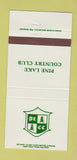 Matchbook Cover - Pine Lake Country Club NC 30 Strike