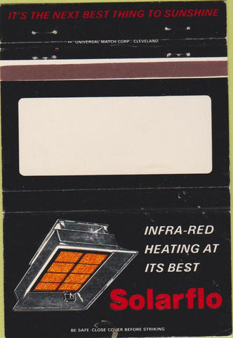 Matchbook Cover - Solarflo heating BLANK 40 Strike