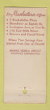 Matchbook Cover - Manhattan Savings Bank New York City  30 Stick