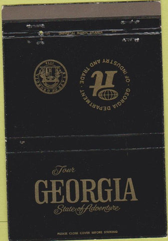Matchbook Cover - State of Georgia tourism GA industry 40 Strike