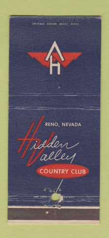Matchbook Cover - Hidden Valley Country Club Reno NV 30 Strike