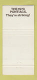 Matchbook Cover - 1978 Pontiac GMC Thomaston GA Starlight Black 30 Strike