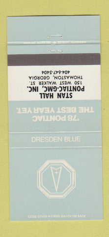 Matchbook Cover - 1978 Pontiac GMC Thomaston GA Dresden Blue 30 Strike