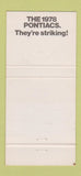 Matchbook Cover - 1978 Pontiac GMC Thomaston GA Platinum 30 Strike