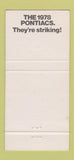 Matchbook Cover - 1978 Pontiac GMC Thomaston GA Cameo White 30 Strike