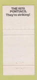 Matchbook Cover - 1978 Pontiac GMC Thomaston GA Chesterfield Brown 30 Strike