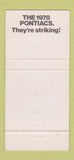 Matchbook Cover - 1978 Pontiac GMC Thomaston GA Ember Mist 30 Strike