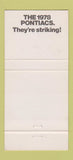 Matchbook Cover - 1978 Pontiac GMC Thomaston GA Roman Red 30 Strike