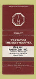 Matchbook Cover - 1978 Pontiac GMC Thomaston GA Carmine 30 Strike