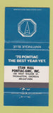 Matchbook Cover - 1978 Pontiac GMC Thomaston GA Martinique Blue 30 Strike