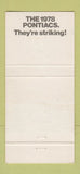 Matchbook Cover - 1978 Pontiac GMC Thomaston GA Desert Sand 30 Strike