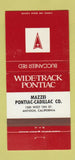 Matchbook Cover - Mazzei Pontiac Cadillac Antioch CA Buccaneer Red 30 Strike