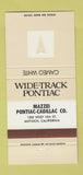 Matchbook Cover - Mazzei Pontiac Cadillac Antioch CA Cameo White 30 Strike