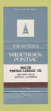 Matchbook Cover - Mazzei Pontiac Cadillac Antioch CA Porcelain Blue 30 Strike