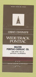 Matchbook Cover - Mazzei Pontiac Cadillac Antioch CA Burnished Umber 30 Strike