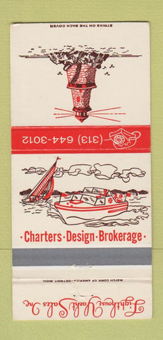 Matchbook Cover - Lighthouse Yacht Sales Birmingham MI 30 Strike