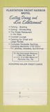 Matchbook Cover - Plantation Yacht HARbor Motel Islamorada FL 30 Strike