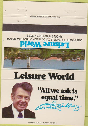 Matchbook Cover - Leisure World Mesa AZ 40 Strike