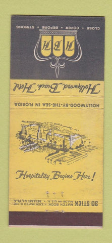 Matchbook Cover - Hollywood Beach Hotel Hollywood FL 30 Stick
