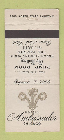 Matchbook Cover - Ambassador Hotel Chicago IL 30 Stick