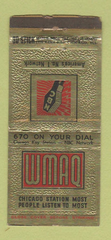 Matchbook Cover - WMAQ Radio Chicago IL WORN 30 Stick