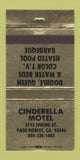 Matchbook Cover - Cinderella Motel Paso Robles CA WEAR 30 Strike
