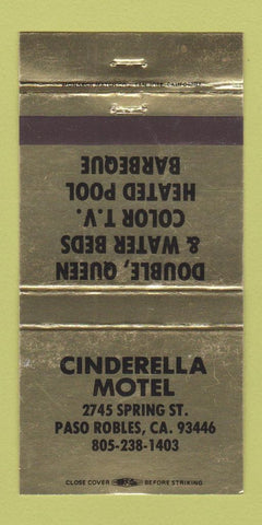 Matchbook Cover - Cinderella Motel Paso Robles CA WEAR 30 Strike