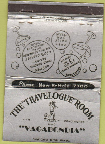 Matchbook Cover - Travelogue Room New Haven CT? WORN 40 Strike