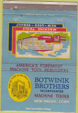 Matchbook Cover - Botwinik Brothers Machine Tools New Haven CT 40 Strike