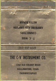 Matchbook Cover - CV Instrument Co Wallingford CT WORN 40 Strike