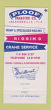 Matchbook Cover - Ploof Trucking Jacksonville FL 30 Strike