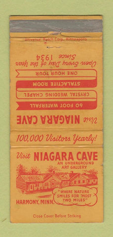 Matchbook Cover - Niagara Cave Harmony MN WEAR 30 Strike